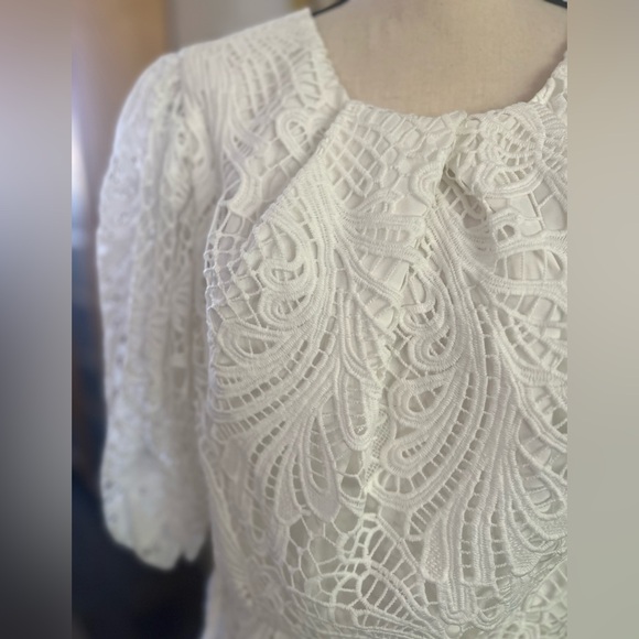 NWT - ASOS Edition Curve Avery lace cut work embroidered midi wedding dress - Picture 3 of 9